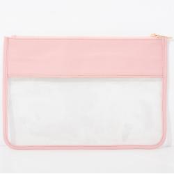 Small MOQ Factory Wholesale Weekly Deals Portable Waterproof Brush Clear Zipper Ladies Towel Embroidery Logo PVC Clear Pouch