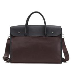 ZWY311 Wholesale Vintage Men PU Briefcase Daily Business Color Clash Shoulder Crossbody Bag Customized Waterproof Laptop Bag
