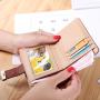 New Korean style short wallet ladies zipper buckle skeleton leaves small wallet purse money clip card bag factory wholesale