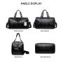 Custom Large Smell Proof Travel Duffle Bag Waterproof Pu Leather Weekender Mens Sports Gym Duffel Bag With Shoe Compartment