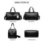 Custom Large Smell Proof Travel Duffle Bag Waterproof Pu Leather Weekender Mens Sports Gym Duffel Bag With Shoe Compartment