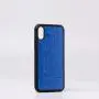 Custom Made Luxury Blue Embossed Faux Crocodile Genuine Cowhide Leather Cell Phone Case For Iphone X 11 12 13 14 15 Pro Max