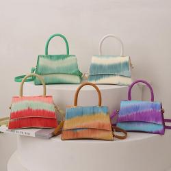 New trendy one shoulder gradient color halo dyed crossbody bag
