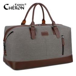 Low MOQ Custom Canvas Travel Bags Large Capacity Vantage Leather Carry On Luggage Bags Men Duffel Travel Tote Weekend Bag