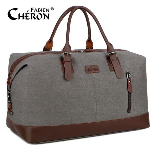 Low MOQ Custom Canvas Travel Bags Large Capacity Vantage Leather Carry On Luggage Bags Men Duffel Travel Tote Weekend Bag