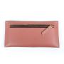 Simple Design Ladies PU Leather Women Foldover Slim Wallet With Zipper Bag