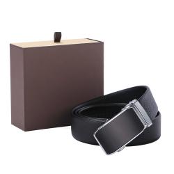 Custom Brand Logo Luxury Vegan Leather Men Belt Automatic Buckle Belts Gift Set For Men