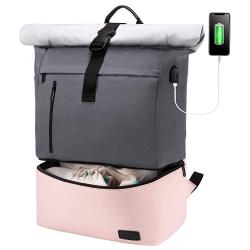 LOVEVOOK factory women's rolltop school bags outdoor man travel sports rucksack fashion gym laptop backpack with cooler pocket