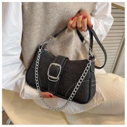 ZWY216 2024 New Simple Casual Ladies Crossbody Bag Denim Fashion Work Travel Satchel Bag Wholesale Hot Sale Chain Shoulder Bag