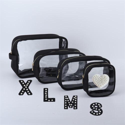 Keymay No MOQ 7 Colors Women Stadium Approved Pvc Toiletry Bag Transparent Pouches Travel Clear Zipper Cosmetic Bag