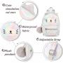 2024 New Student Backpack Fashion Trend White Children With Pompom Decoration Large Backpack