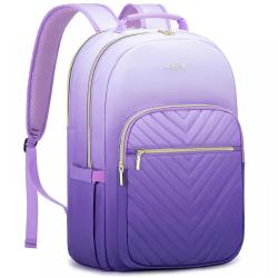 Laptop Backpack for Women 15.6 Inch Gradient Backpack Purse Cute Quilted Waterproof Teacher Computer Bag for Travel Work College