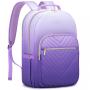 Laptop Backpack for Women 15.6 Inch Gradient Backpack Purse Cute Quilted Waterproof Teacher Computer Bag for Travel Work College