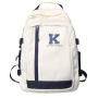 HR068 Simple Letter College Student Backpack Nylon Zipper Contrasting Colors Bag New Trend Waterproof Outdoor Leisure School Bag
