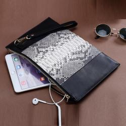 New Luxury Wholesale Customizable Mens Party Trending Handbags Custom Snake Skin Long Clutch Bag Purse Design 2023 Evening Bags