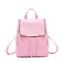 Factory Wholesale Fashion Ladies School Bags Double Zipper Drawstring PU Leather Backpack Women