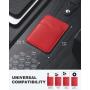 KBW418 New PU Leather Double Card Position Back Sticker Card Case RFID Anti-theft Brush Phone Magnetic Card Holder