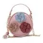 wholesale fashion mini purse handbag for kids girl flower decoration chain round girls shoulder bag