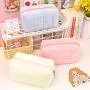 Travel Storage Bag Portable Large Capacity Bag short fiber Pure Color Makeup Bag Fashion Cute Zipper Pillow Pencil Case