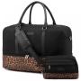 Realer Custom Fashion Women PU Duffel Canvas Bag with Shoe Compartment Toiletry Flight Approved Luggage Duffle Travel Bags