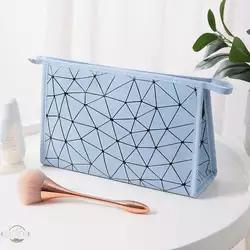 Argyle lattice PU Scrub Makeup Bag Wholesale portable travel Hand toiletry Bag storage Cosmetic bags