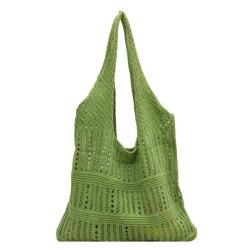 HR650 Women's Bag Knit Woven Hollow Mesh Pocket Fashion Working Bag Comfortable Portable Shoulder Female Girl Shopping Fruit Bag