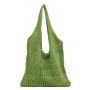 HR650 Women's Bag Knit Woven Hollow Mesh Pocket Fashion Working Bag Comfortable Portable Shoulder Female Girl Shopping Fruit Bag