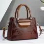 OEM Custom Handbag Logo Private Label Luxury Pu Leather Ladies Fashion Black  Purses and Handbags Women