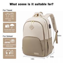 LOVEVOOK Stylish Oxford Classic Custom Logo Waterproof Fit 15.6in Computer Bookbag Travel School Daypack Laptop Backpack Unisex