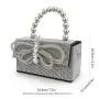 New Shiny Retro Diamond Handbag Evening Bag Bowknot Rhinestone Purse Small Square Bag Banquet Party Bag Handbags For Woman