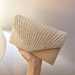 Cheap Women's Clutch Bag Evening Bags Champagne Wedding Cocktail Party Flap Clutch Shoulder Bag With Chain Ladies