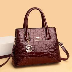 2024 Bags for Women Patent Leather Bright Face Handbag Fashionable New European and American Style Messenger Shoulder Bag