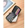 ZF220 Men Wallet Short Retro Fashion Zip Bag Multi-card Position Large Capacity Pop Card Bag Daily Carry PU Leather