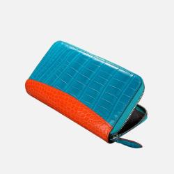 OEM ODM Hot Sales Customized Luxury Fashion Genuine Crocodile Alligator Skin Leather Women Long Zipper Clutch Wallet For Ladies