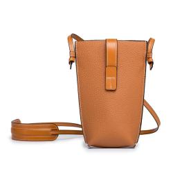 New Mini Leather Phone Pouch Bag Cross body Genuine Leather Mobile Phone Pocket Shoulder Bag With Button