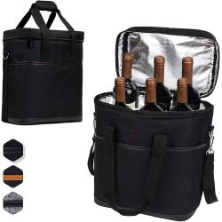 premium insulated 6 bottle wine cooler tote bag Travel Wine Bottle Display Carrying Box