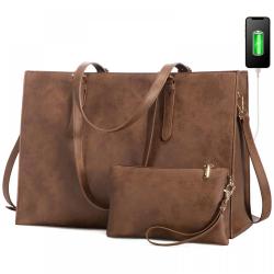 2022 lovevook 2pcs office lady computer tote handbags 15.6 large Capacity shoulder bags Crocodile laptop women hand bags