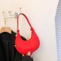 French niche crescent bag female 2024 summer new tide solid color casual texture fashion woman shoulder bag armpit bag
