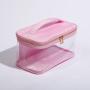 Keymay Custom Clear handle Makeup Bag Organizers Pouch Large Waterproof Portable Travel Clear Toiletry Transparent Cosmetic Bag