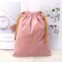 Custom Embroidery Pink Velvet Drawstring Wedding Party Gift Jewelry Storage Bag Recycled Soft Velvet Dust Pouch