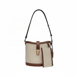 Custom Manufacturer High Quality Pu Leather Casual Womens Bucket Bags Ladies Fashion Canvas Vegan Luxury Womens Shoulder Bags