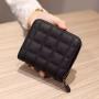 New wallet women Korean style simple mini plaid wallet high quality school students short coin purse card bag multi card space