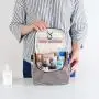 Gelory Stripe Travel Wash Bag Womens Toiletry Pouch Organizer Shaving Cosmetic Case Waterproof Storage Bag