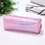 Gelory Hot Style Holographic Laser PU Leather Pencil Case Wholesale Custom Laser Pouch Bag For Girl