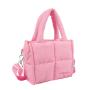 CHANGRONG Custom women lightweight waterproof Nylon Pink puffer tote bag quilted puffy handbag