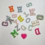 Personalized Self Adhesive Christmas Red Chenille Multi Color Patch Letters Varsity Letters Patch Chenille Letter Patches