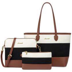LOVEVOOK 2024 Designer PU Leather Ladies Shoulder Hand bag 3 pcs Luxury Purse and Handbags Set Large Cute Women Tote Bags
