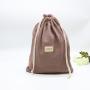 Custom Label Dust Drawstring Gauze Cotton Cloth Dust Packaging Pouch Navy Blue Cotton Gift Shoe Bag
