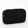High Quality Luxury Custom Adorable Black Sherpa Cosmetic bag Women Makeup Brushes Bag Eco-Friendly Teddy Bear Standing Pouch