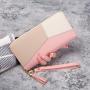 2024 new Korean women's wallet female long zipper soft leather large-capacity mobile phone bag splicing clutch bag card bag